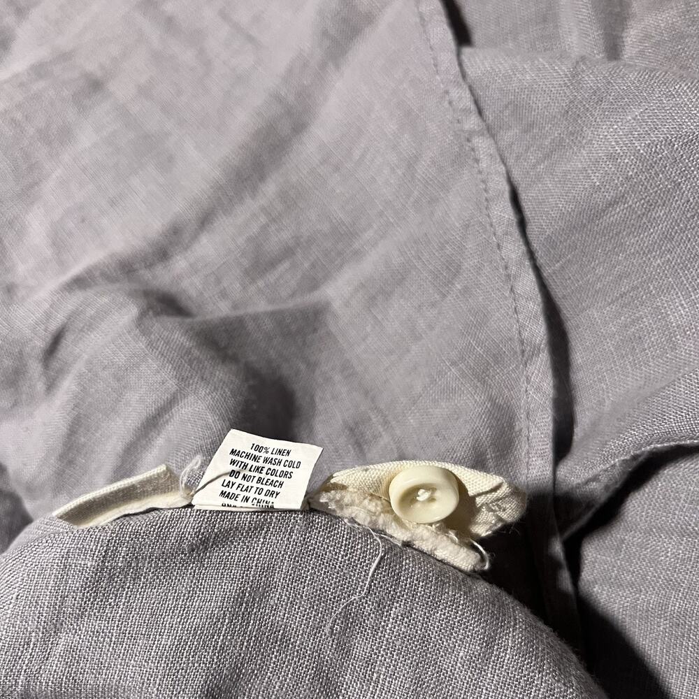 Taylor Stitch Shirt Mens 44 Linen Gray Long Sleeve Button Down Relaxed - Picture 9 of 11